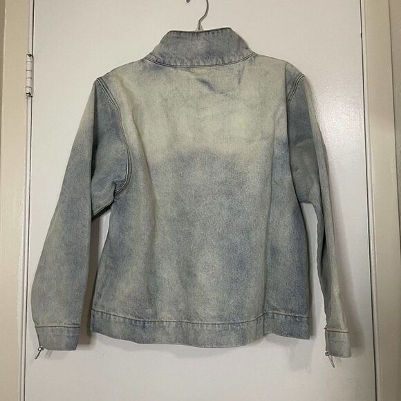 MNML men denim half zip pullover jacket with kangaroo pocket size XS - Picture 6 of 6